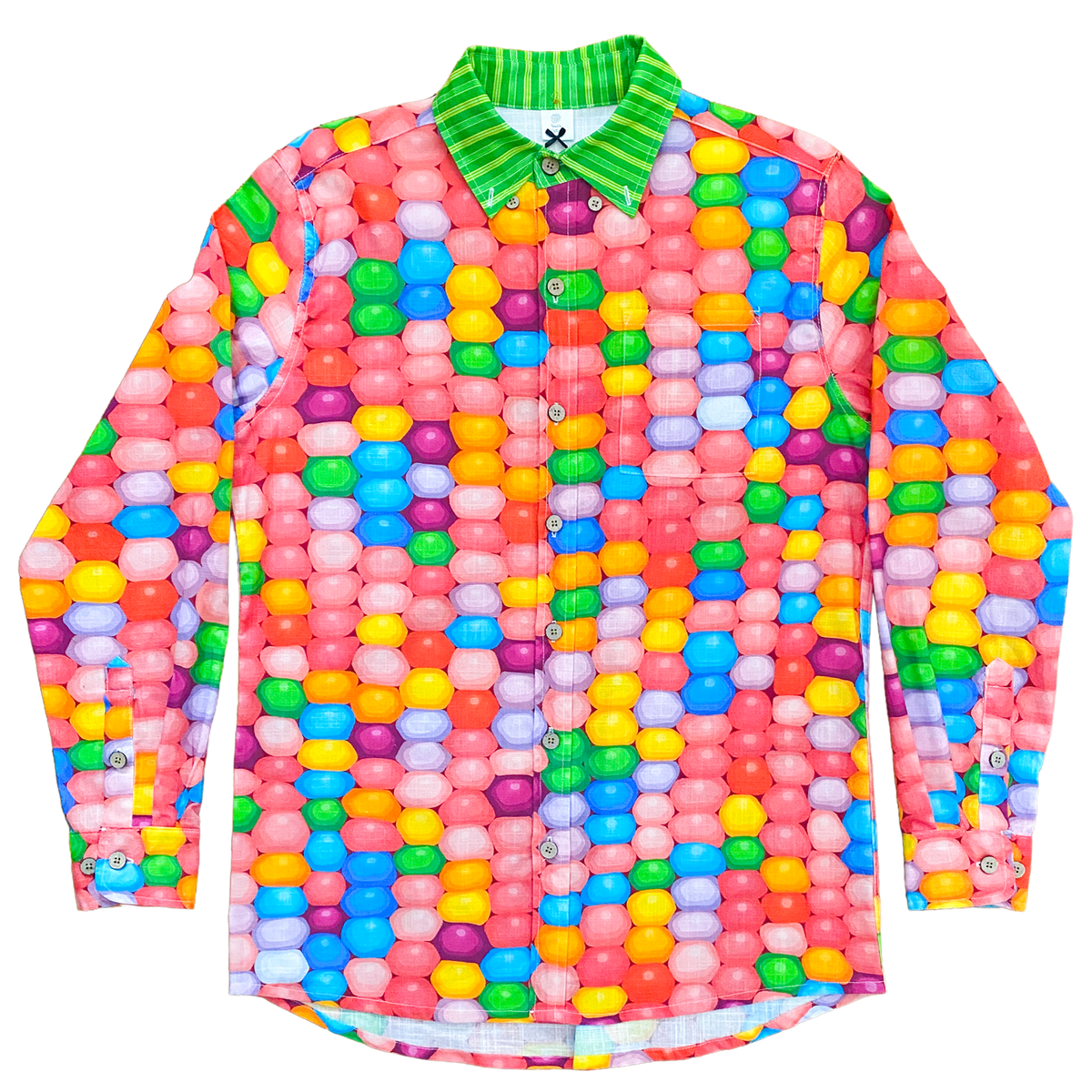 Rainbow Corn Button-up Cotton Shirt