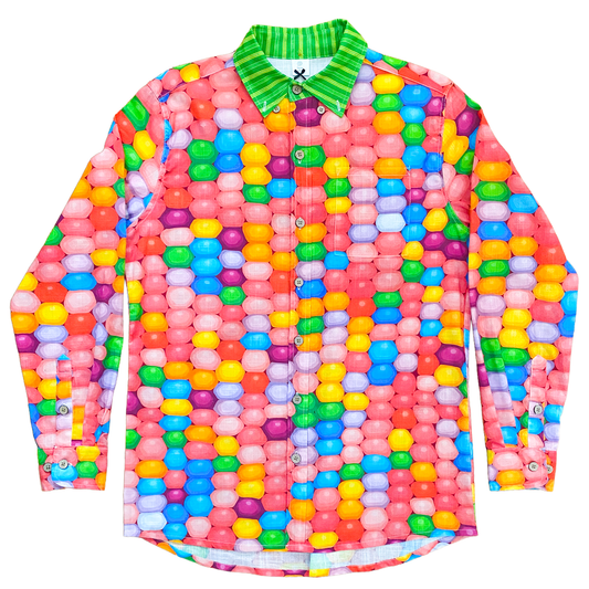 Rainbow Corn Button-up Cotton Shirt